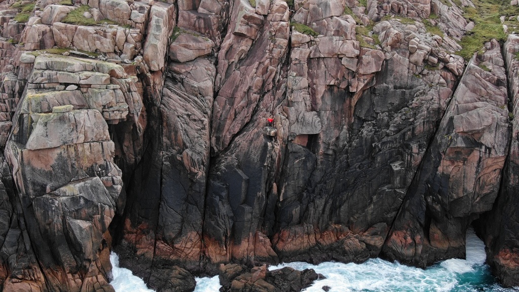 Freesolo rock climbing Ireland